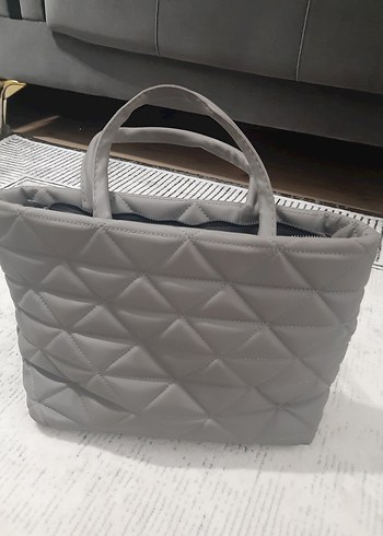 Gri Kapitone Kadın Çanta - Görsel 3