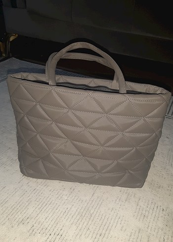 Gri Kapitone Kadın Çanta - Görsel 6