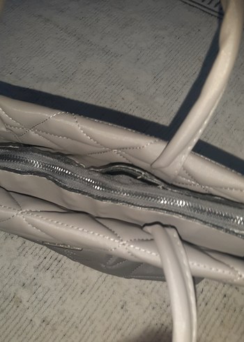 Gri Kapitone Kadın Çanta - Görsel 7