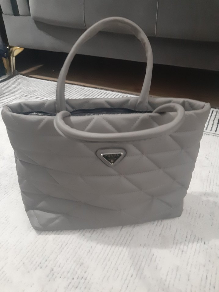 Gri Kapitone Kadın Çanta - Görsel 2