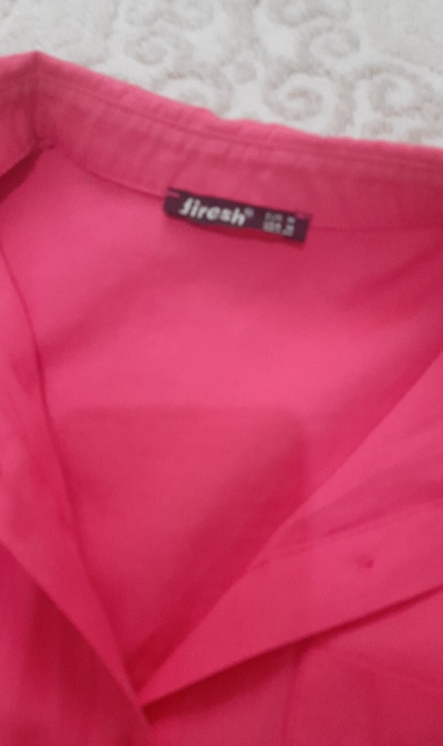 Kırmızı Uzun Kollu bayan gömlek - Görsel 5