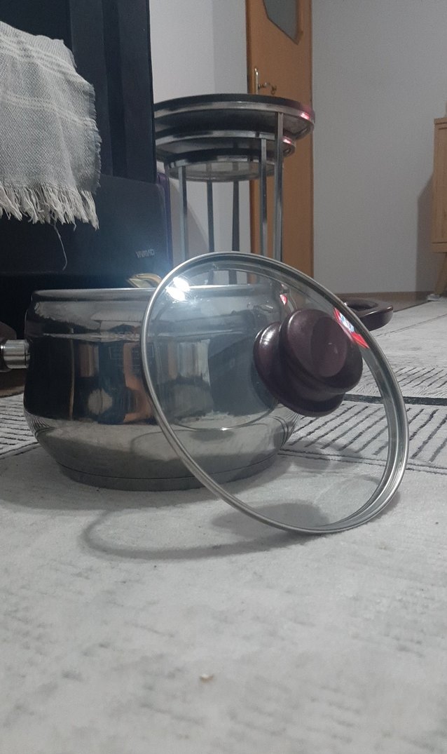 Gri Paslanmaz Çelik  Tencere Kapaklı - Görsel 2