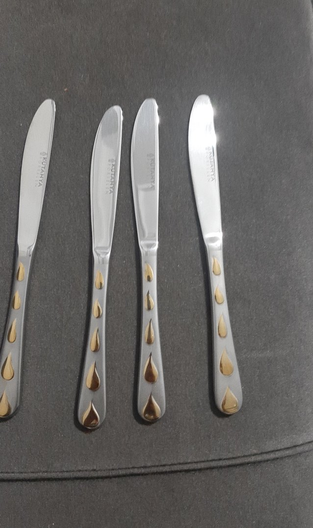 gri ve gold damla Desenli 12'li Bıçak Seti - Görsel 3