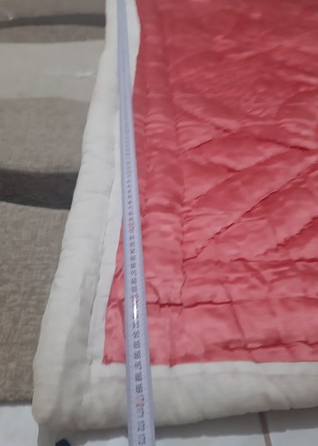 Kırmızı Parlak Düz kapitone Desen Yorgan - Görsel 10