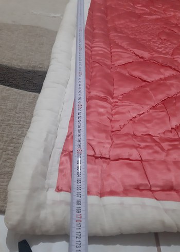 Kırmızı Parlak Düz kapitone Desen Yorgan - Görsel 7