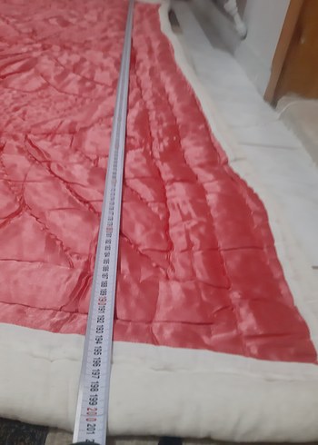 Kırmızı Parlak Düz kapitone Desen Yorgan - Görsel 9