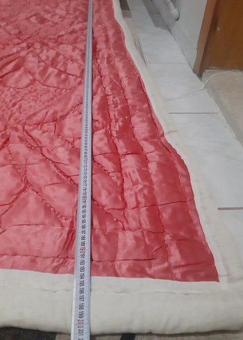 Kırmızı Parlak Düz kapitone Desen Yorgan - Görsel 8