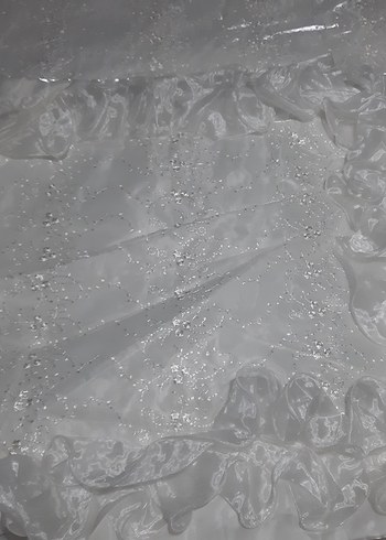 Parlak Beyaz fırfırlı saten Yatak Örtüsü - Görsel 12