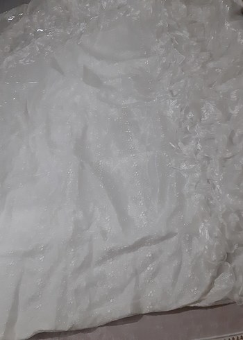 Parlak Beyaz fırfırlı saten Yatak Örtüsü - Görsel 16