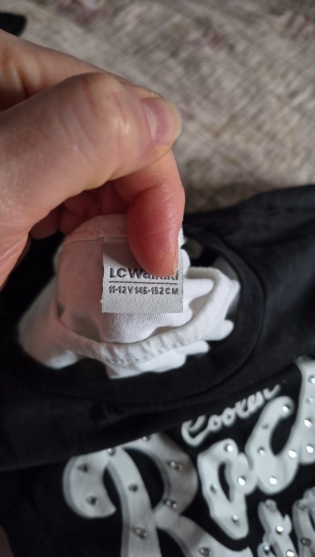 Kız Çocuk Rock Punk T-shirt Siyah altı beyaz atlet - Görsel 3