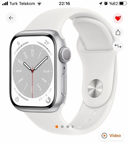 Apple Watch Series 8 Gps 41MM Silver - Beyaz akıllı saat
