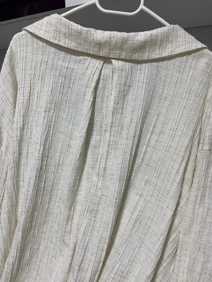 Addax Beyaz Keten Kadın Gömlek - Görsel 4