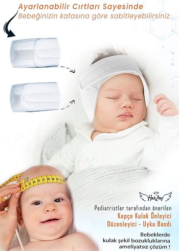 Bebekler için Beyaz Kepçe kulak Bandı - Görsel 2