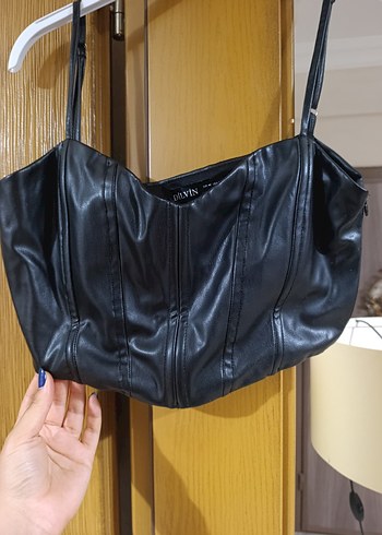 Diğer Siyah Deri Gotik Strappy Büstiyer