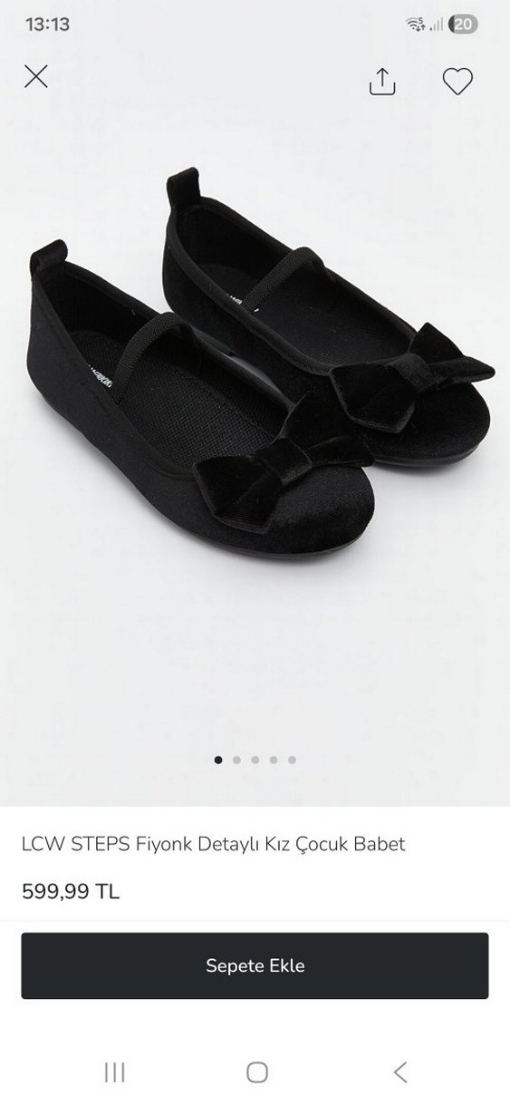 Kız Çocuk Siyah Fiyonk Detaylı Babet - Görsel 5