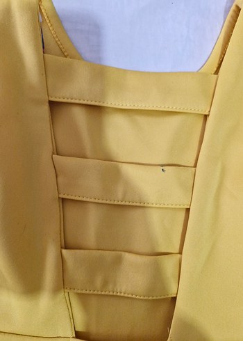 Sarı Kolsuz Kız Çocuk Elbise - Görsel 4