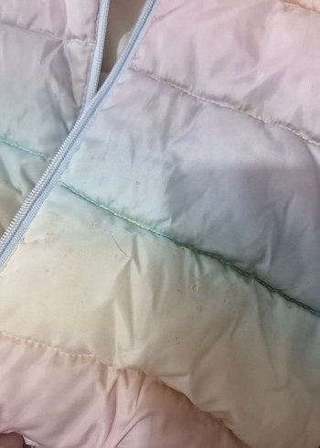 Kız Çocuk Çok Renkli Kapüşonlu Mont - Görsel 7