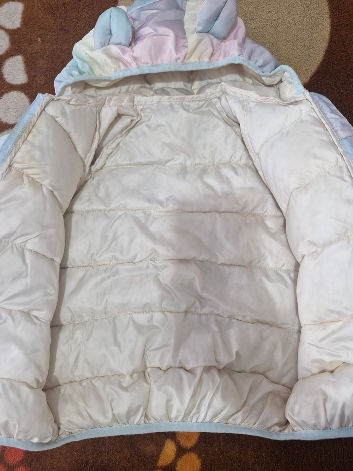 Kız Çocuk Çok Renkli Kapüşonlu Mont - Görsel 5