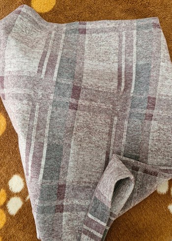 Gri bordo Kadın Midi Örgü Etek - Görsel 6