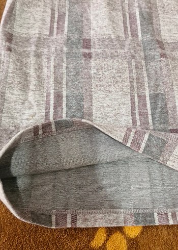 Gri bordo Kadın Midi Örgü Etek - Görsel 4