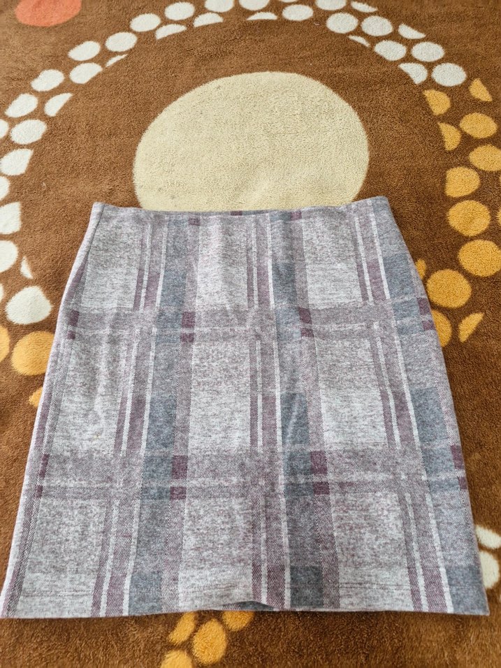 Gri bordo Kadın Midi Örgü Etek - Görsel 5