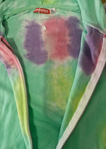 Kız Çocuk Kapüşonlu Fermuarlı Batik Sweatshirt - Görsel 6