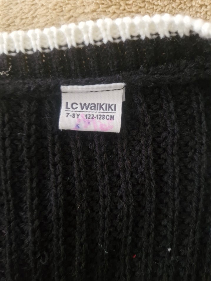 kiz Çocuk Nakışlı Örgü Hırka - Görsel 3