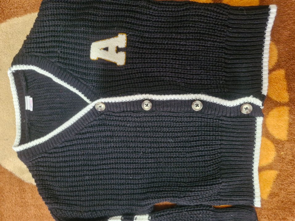 kiz Çocuk Nakışlı Örgü Hırka - Görsel 5