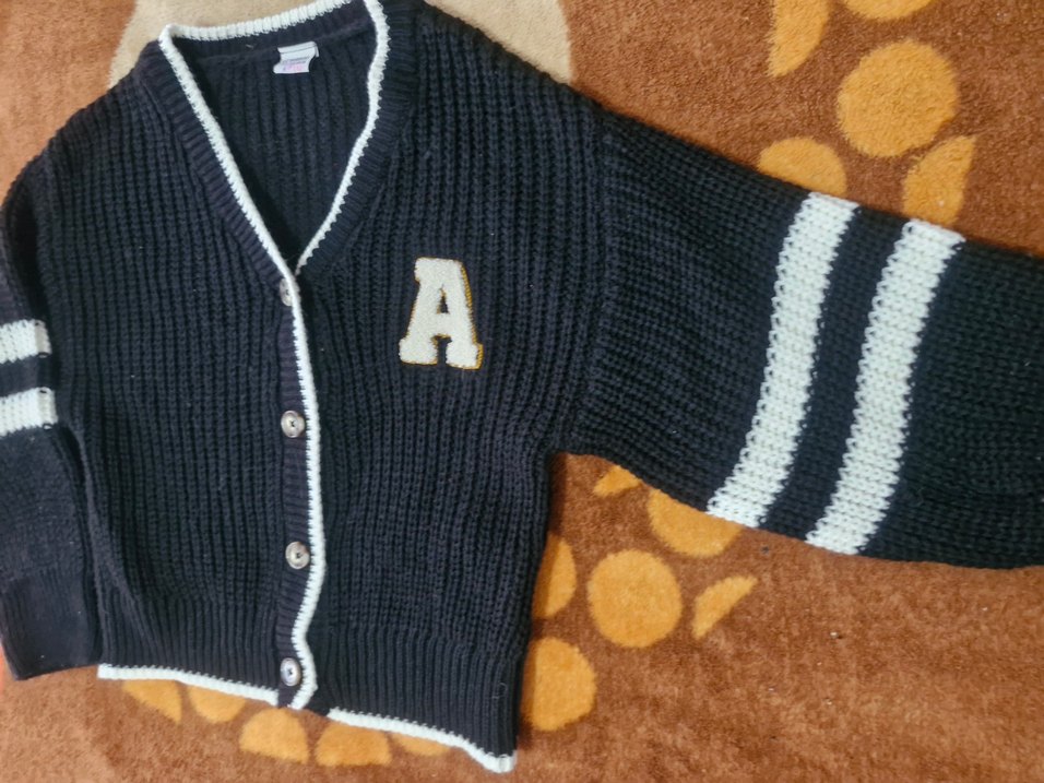 kiz Çocuk Nakışlı Örgü Hırka - Görsel 2