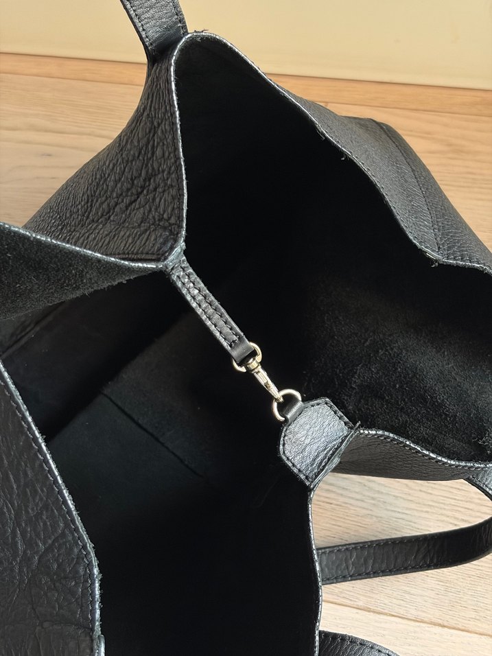 Mango Gerçek Deri Siyah Tote Çanta - Görsel 4