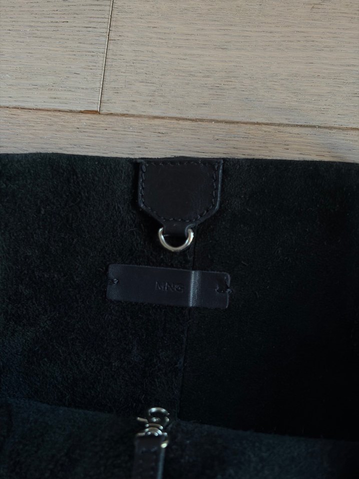 Mango Gerçek Deri Siyah Tote Çanta - Görsel 5