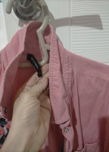 Nakışlı Pembe Kadın Uzun Kollu Gömlek - Görsel 3