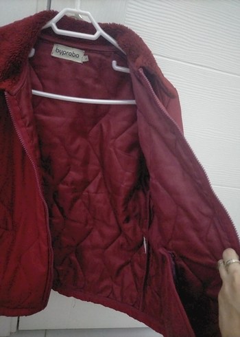 Bordo Fermuarlı Kadın Mont - Görsel 3