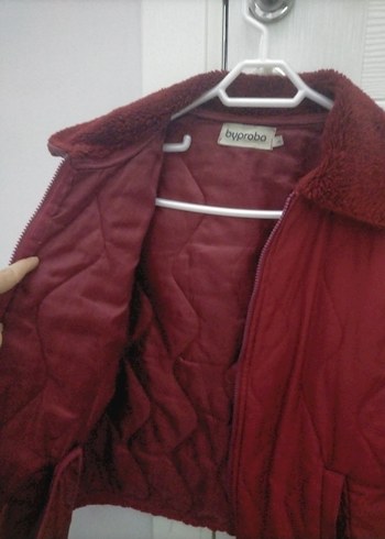 Bordo Fermuarlı Kadın Mont - Görsel 2