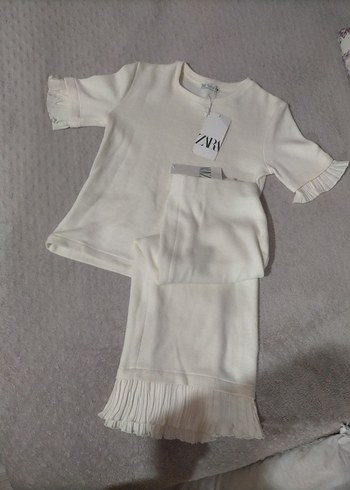 zara Piliseli Midi Keten Kadın Triko Elbise - Görsel 2