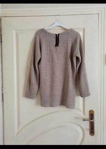 Bej Kadın Triko Kazak Uzun Kollu - Görsel 2