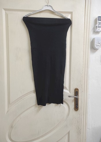 Siyah Midi Dar Kesim Kadın  Etek - Görsel 3