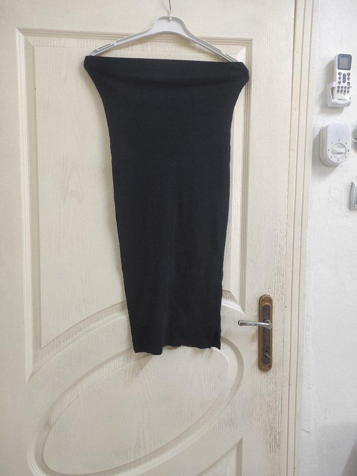 Siyah Midi Dar Kesim Kadın  Etek - Görsel 3