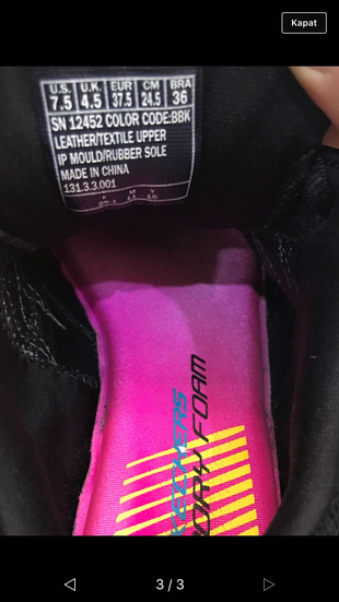 37 Beden Skechers 37.5
