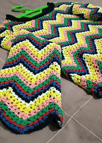 Renkli Batik Desenli Örgü Kadın Kazak - Görsel 2