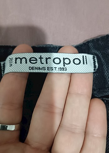 Siyah Midi Boy Bol Kesim Kadın Kot Pantolon - Görsel 6