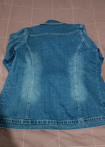 Düğmeli Mavi Kadın Denim Ceket - Görsel 4