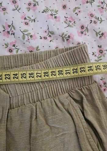 xs Beden Haki oversize keten pantolon