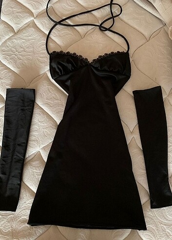 mini lolita siyah elbise