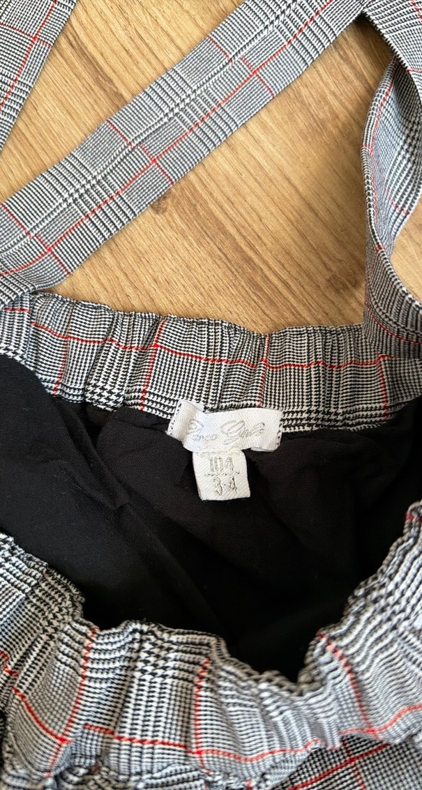 Gri Nakışlı Askılı Kız Salopet - Görsel 2