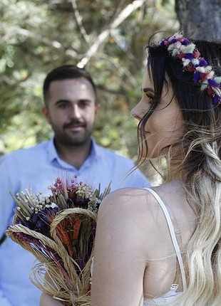 34 Beden beyaz Renk Save the date elbisesi