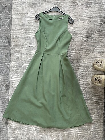 Cep Detaylı Midi Boy Elbise - Görsel 7