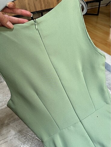 Cep Detaylı Midi Boy Elbise - Görsel 12