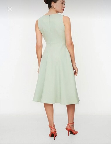 Cep Detaylı Midi Boy Elbise - Görsel 14