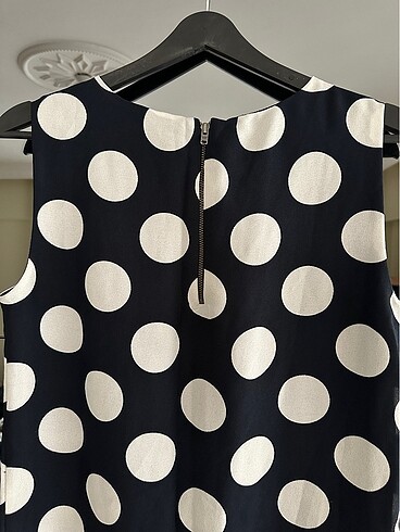 Lacivert Puantiye Desenli Elbise - Görsel 5